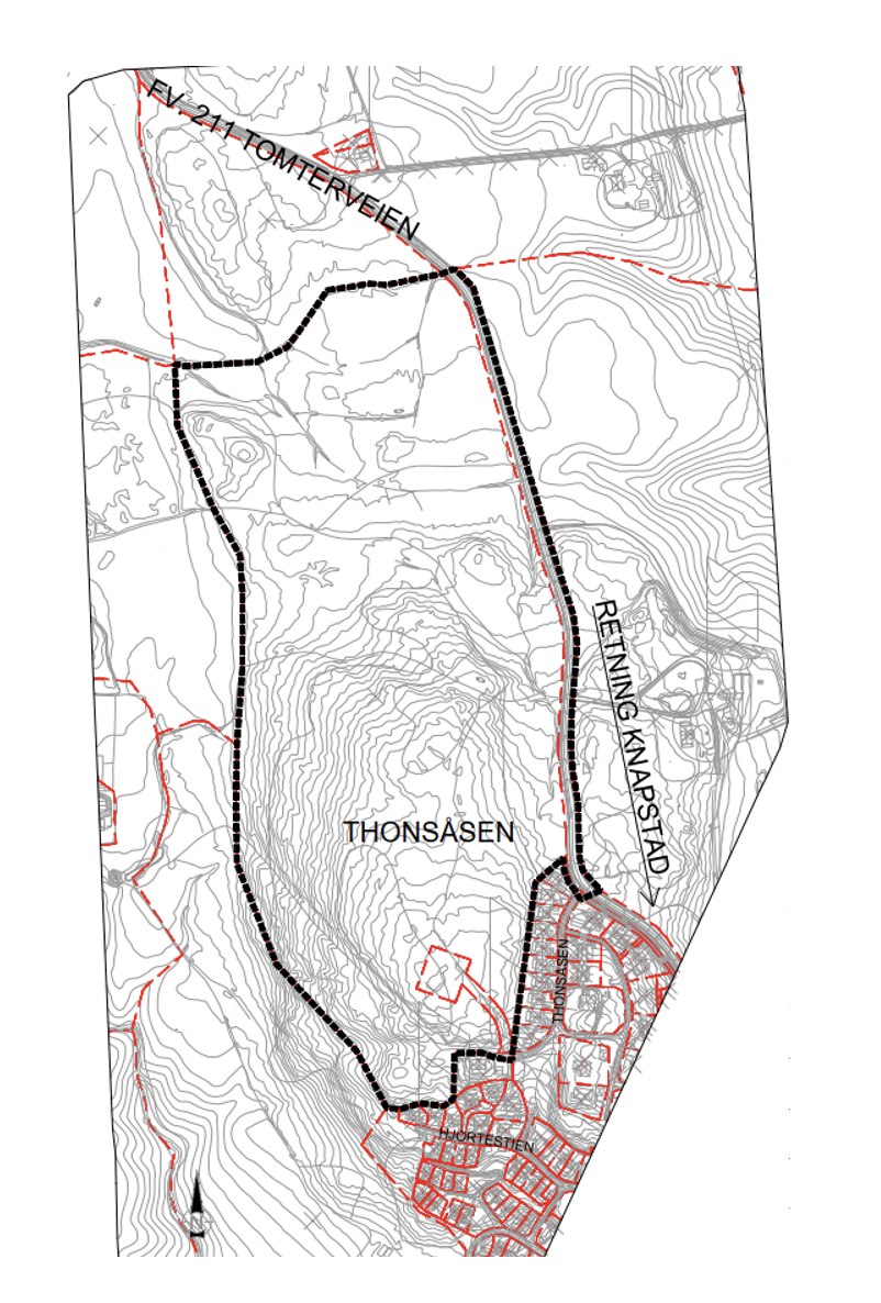 Thonsåsen kart - Klikk for stort bilde